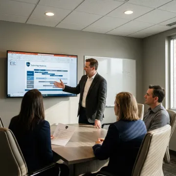 IT consultant presenting technology roadmap