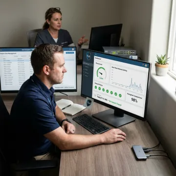 Dental practice IT security monitoring dashboard