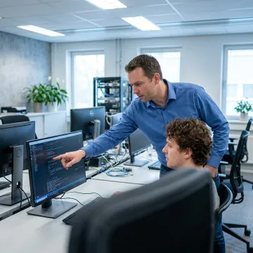 IT help desk technician assisting business users