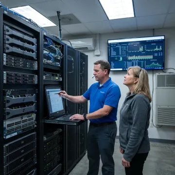Business cloud infrastructure managed by IT professionals