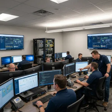 Managed IT support team assisting a local business
