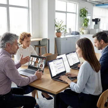 Small business team using Microsoft Teams