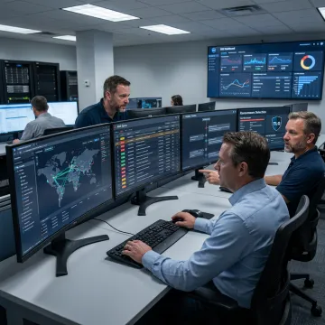Cybersecurity team monitoring ransomware threats