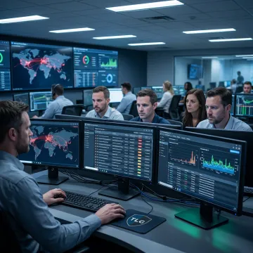 Security analysts monitoring cyber threats