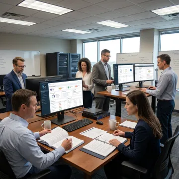 IT compliance team reviewing security systems