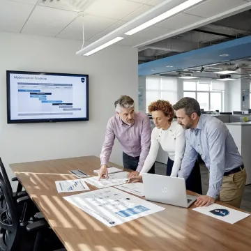 IT consultants planning legacy system modernization