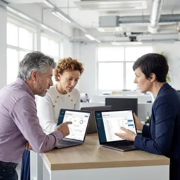 Business team using secure cloud solutions