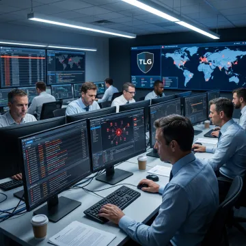 Cybersecurity team responding to a live security incident