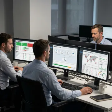 IT team managing disaster recovery systems