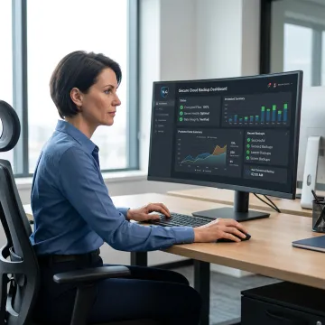Secure cloud backup dashboard and protected business data