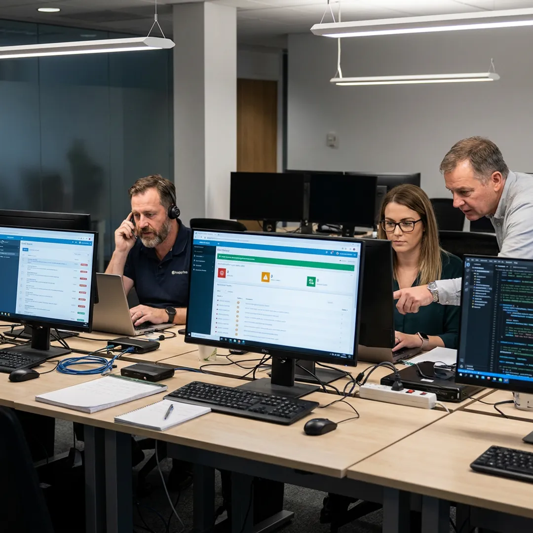 Outsourced help desk team supporting business operations