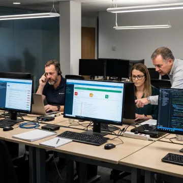 Outsourced help desk team supporting business operations