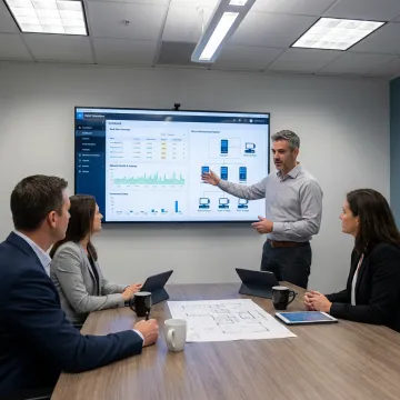Retail IT consultant reviewing technology strategy