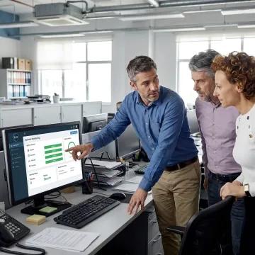Small business team receiving IT support