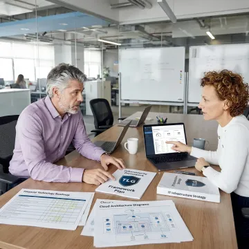 Finance IT strategy consulting meeting