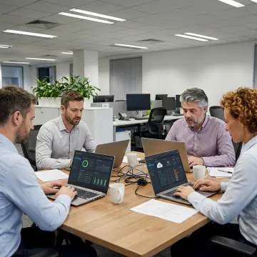 Business team using secure cloud IT services