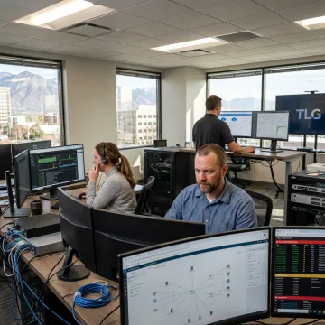 Managed IT support team assisting local business