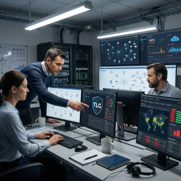 Managed IT support team monitoring business systems
