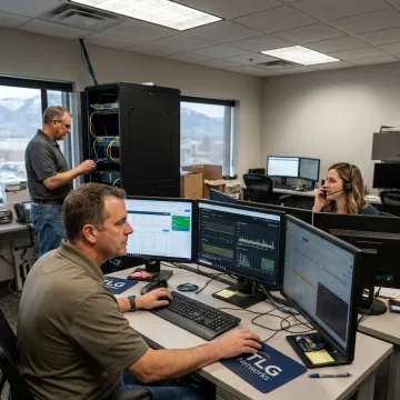 Managed IT support team assisting a local business