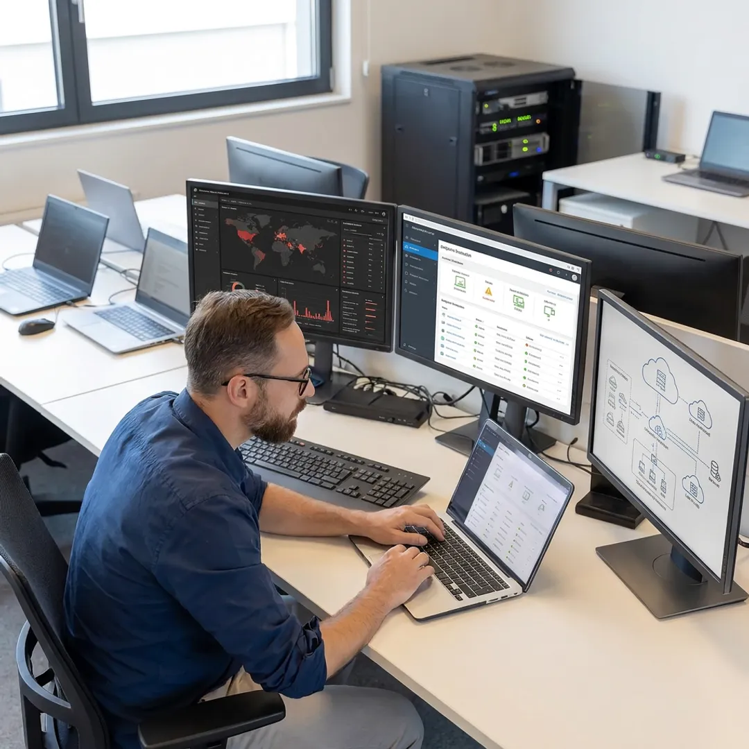 Cybersecurity specialist securing business systems