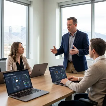 IT consultant meeting with Utah business team