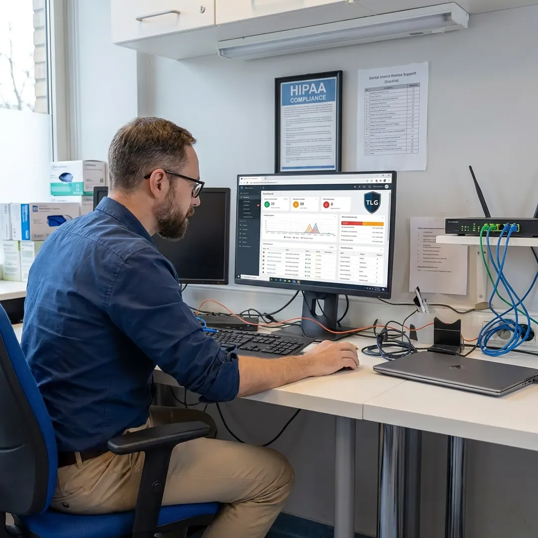 IT specialist securing dental practice systems