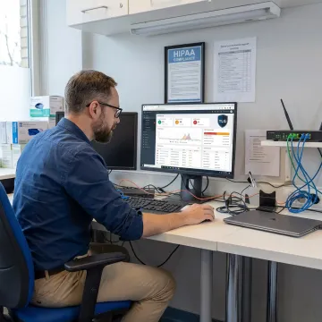 IT specialist securing dental practice systems