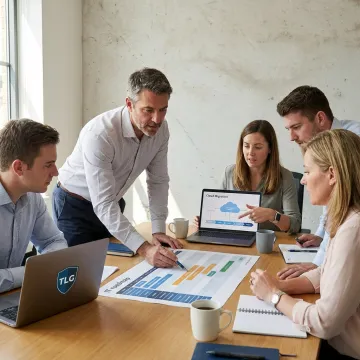 Startup team reviewing IT roadmap