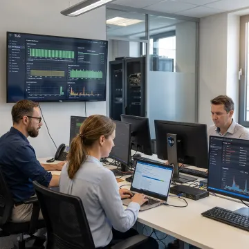IT team managing secure cloud hosting services