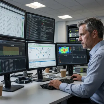 Office network security monitoring dashboard