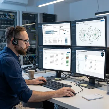 IT professional managing secure access control systems