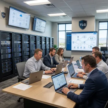 IT team planning a business cloud migration