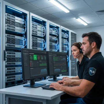 Business cloud hosting infrastructure dashboard
