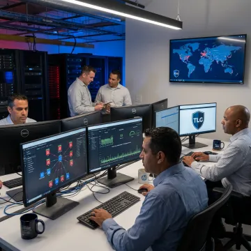 IT team managing secure cloud services