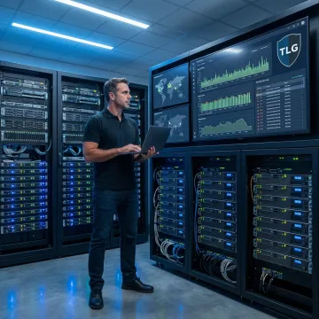 Business cloud hosting infrastructure dashboard