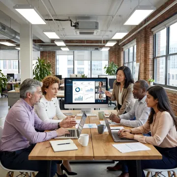 Startup team using Microsoft 365 tools