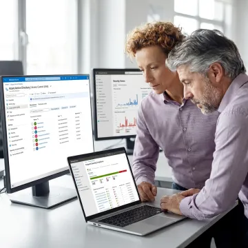 Business team securing Microsoft 365 environment