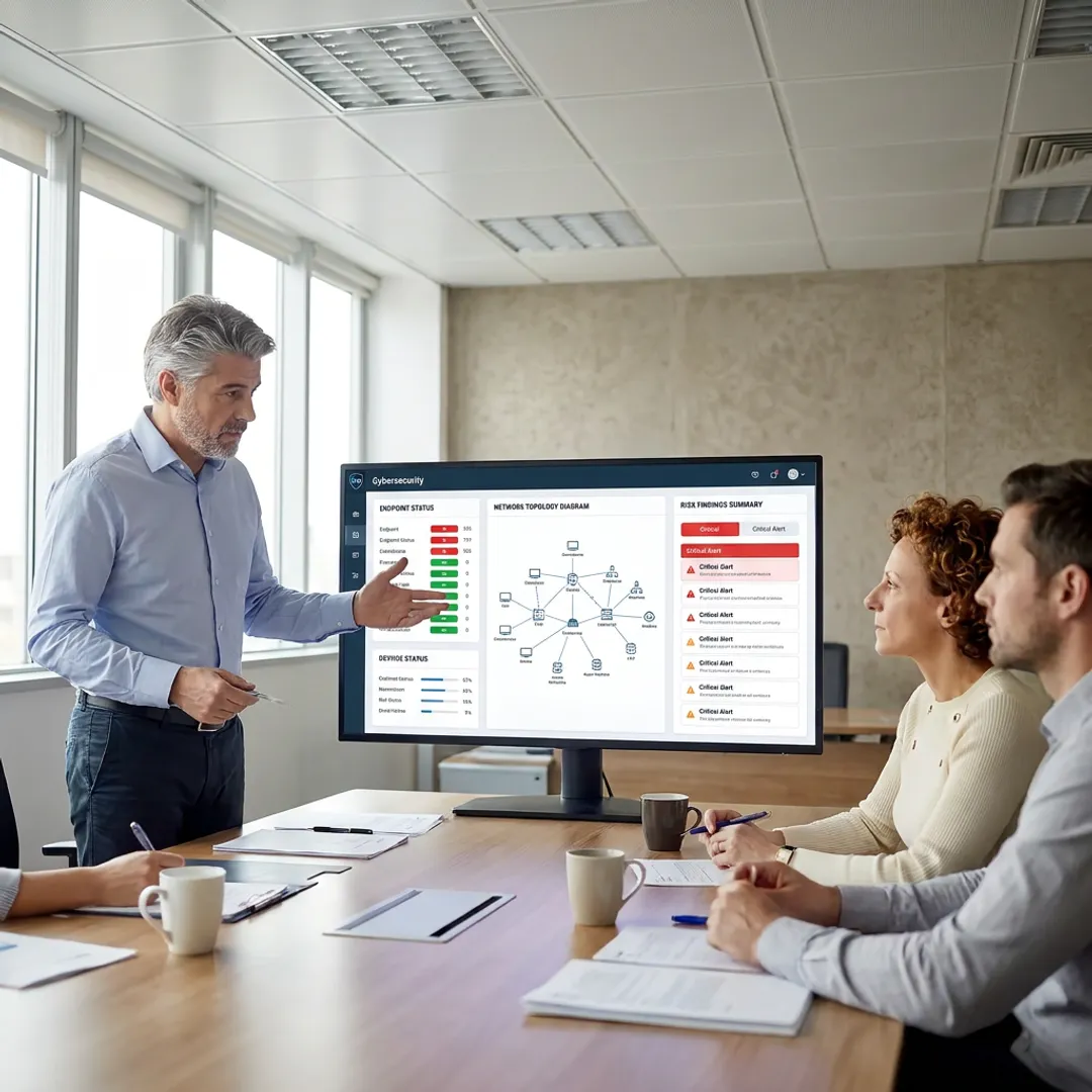 Business cybersecurity assessment in progress
