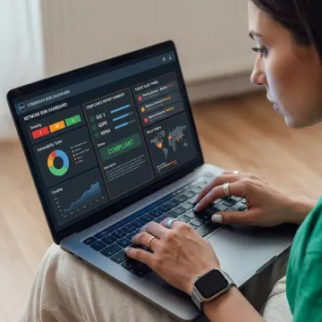 Cybersecurity team reviewing business risk data