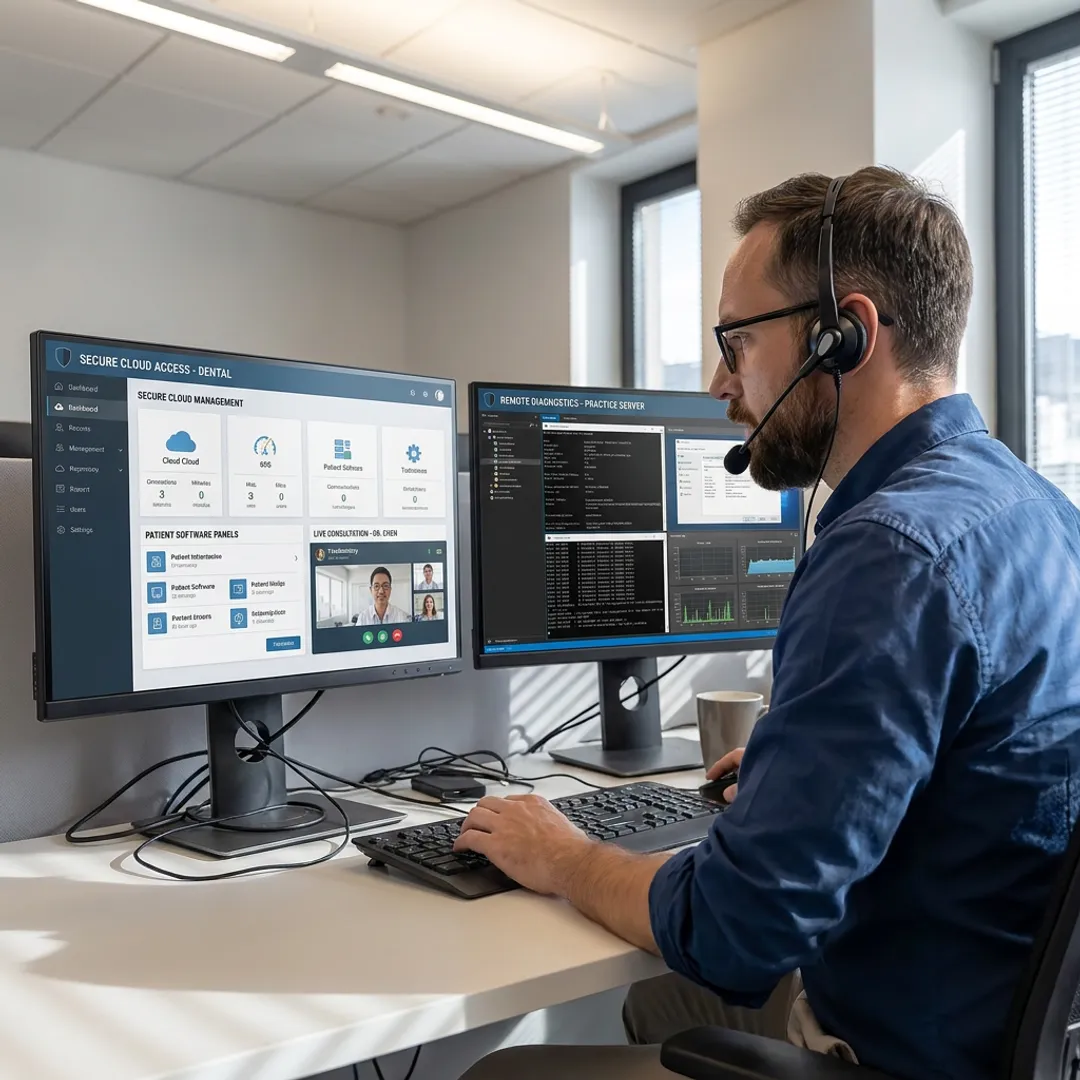 Remote IT support for a dental practice