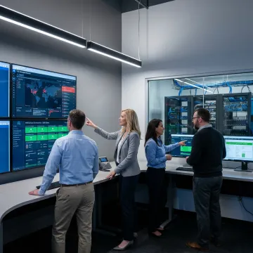 Business continuity IT support team monitoring systems