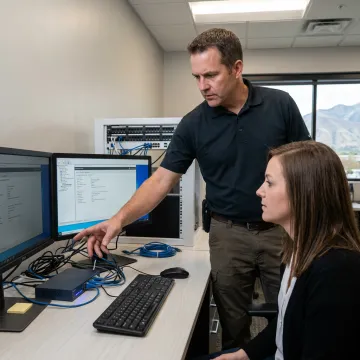 Utah business IT support team assisting office staff