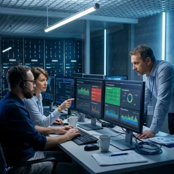 IT team managing cloud hosting services