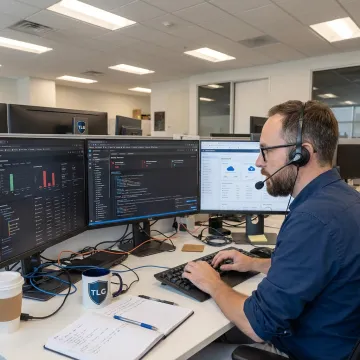 IT professional providing managed remote support