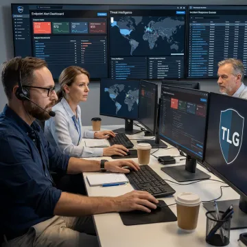 Managed cybersecurity team reviewing alerts