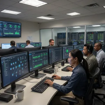IT team monitoring enterprise systems