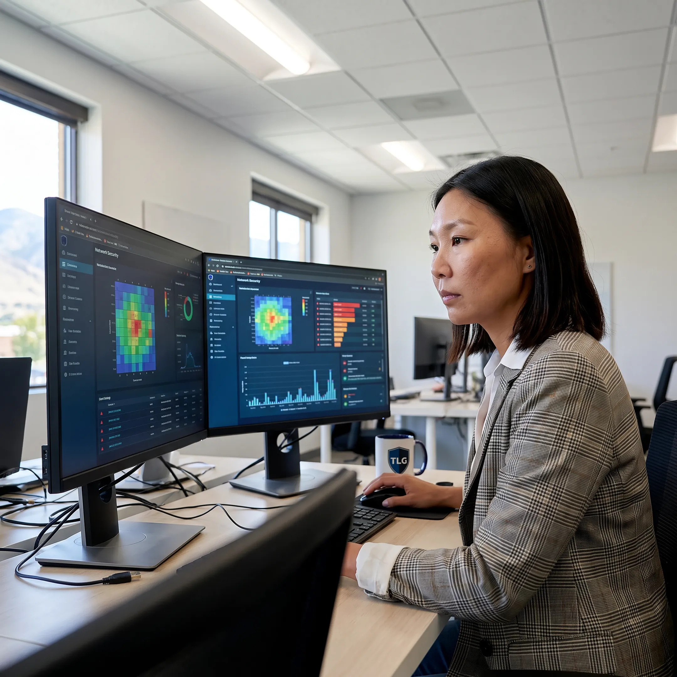 IT professional monitoring a business network