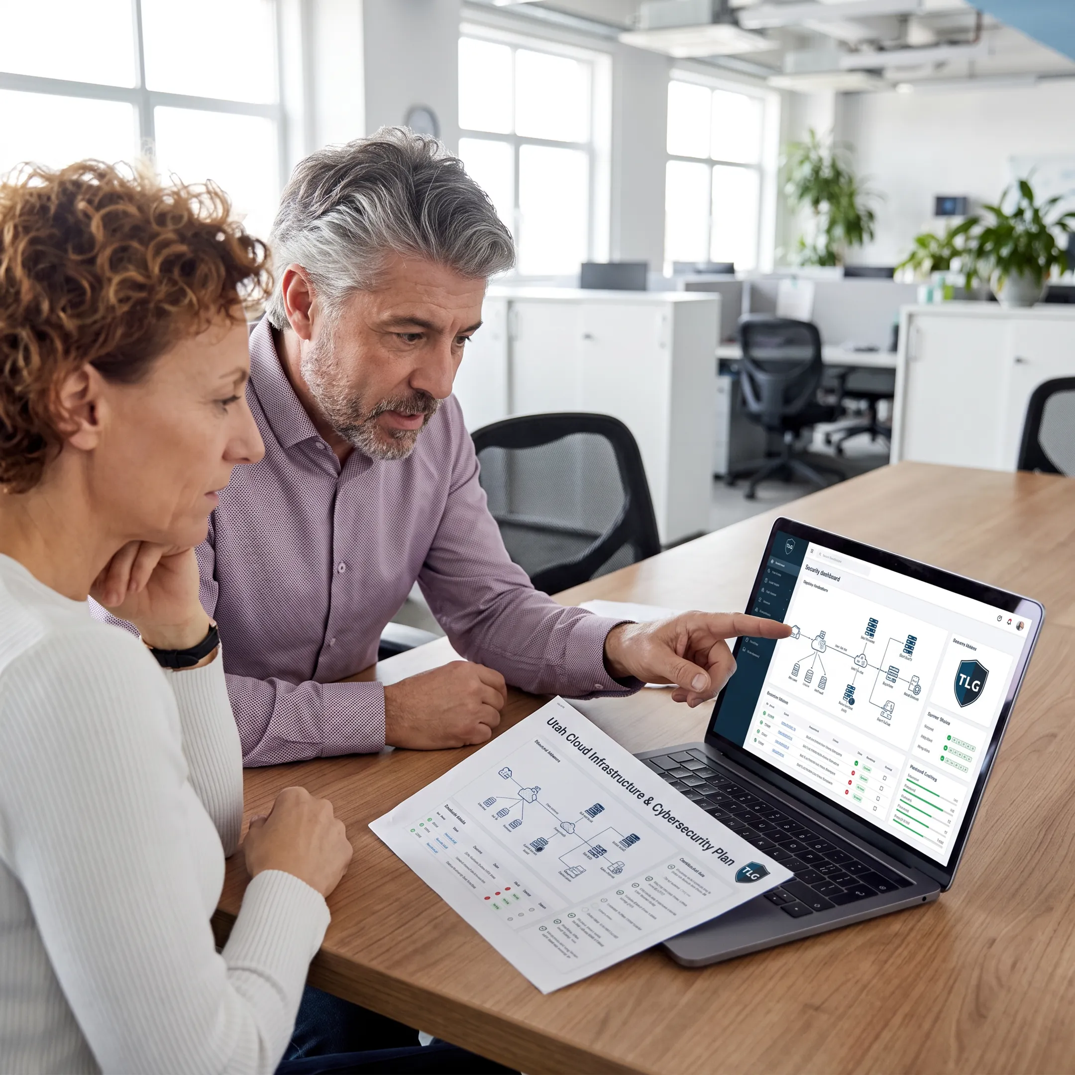 Business owner meeting with IT consultant