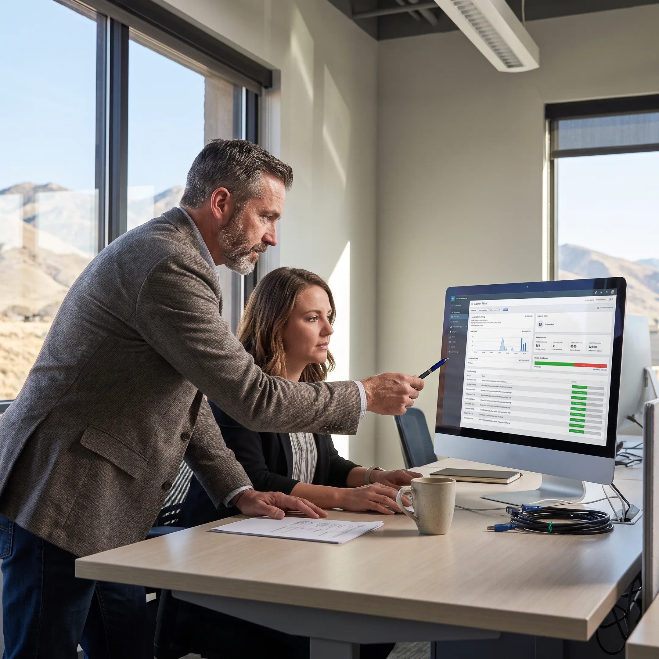Business computer support in an office
