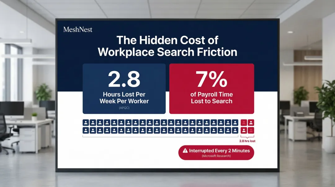 Knowledge worker weekly time lost to search friction productivity impact statistics